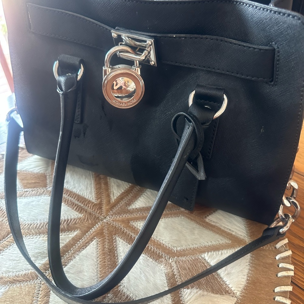 Michael Kors black leather tote